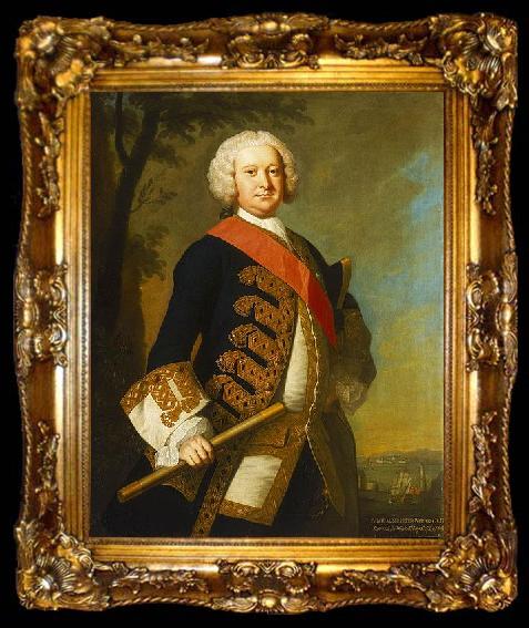 framed  Grace Hudson Portrait of Admiral Sir Peter Warren, ta009-2